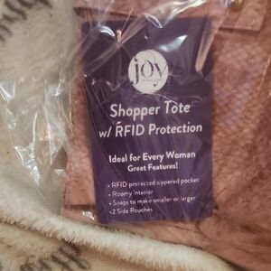 Joy Mangano Blush Shopper Tote with RFID Security